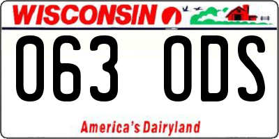 WI license plate 063ODS