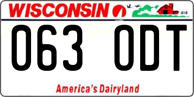WI license plate 063ODT