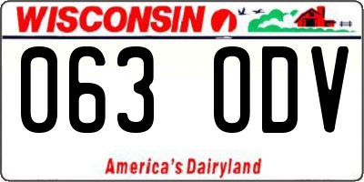 WI license plate 063ODV