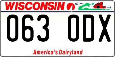 WI license plate 063ODX