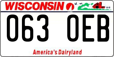 WI license plate 063OEB