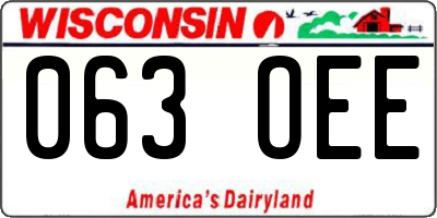WI license plate 063OEE