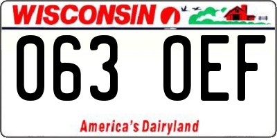 WI license plate 063OEF