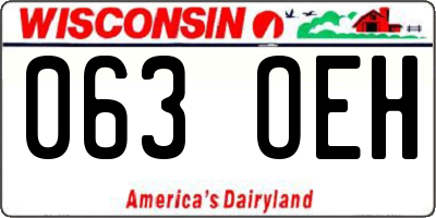 WI license plate 063OEH