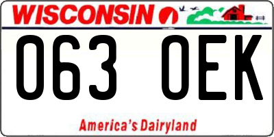 WI license plate 063OEK