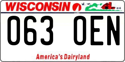 WI license plate 063OEN
