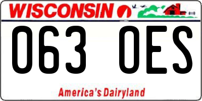 WI license plate 063OES