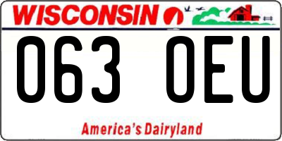 WI license plate 063OEU