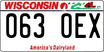 WI license plate 063OEX