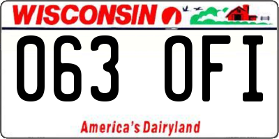 WI license plate 063OFI