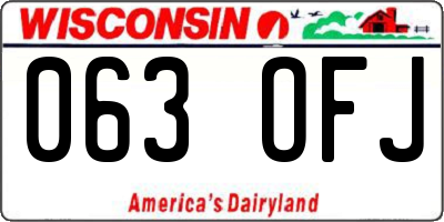 WI license plate 063OFJ