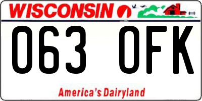 WI license plate 063OFK
