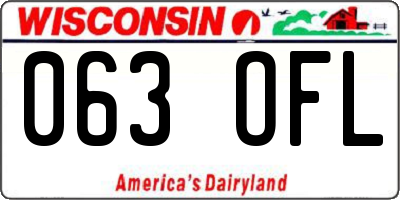 WI license plate 063OFL
