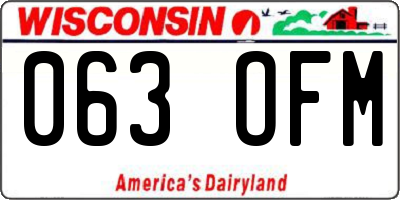 WI license plate 063OFM