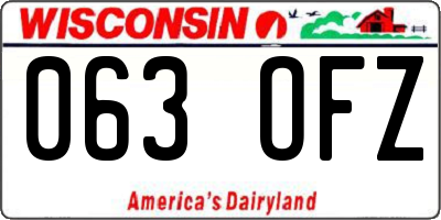 WI license plate 063OFZ