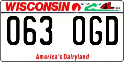 WI license plate 063OGD