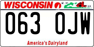 WI license plate 063OJW