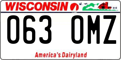 WI license plate 063OMZ