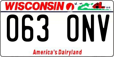 WI license plate 063ONV