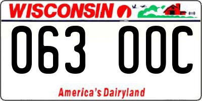 WI license plate 063OOC