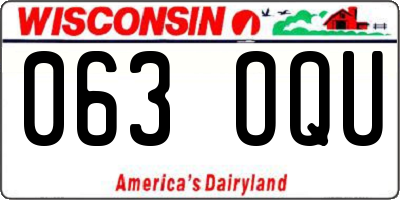 WI license plate 063OQU
