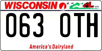 WI license plate 063OTH