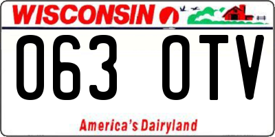 WI license plate 063OTV