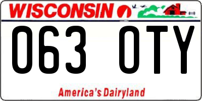 WI license plate 063OTY