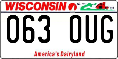 WI license plate 063OUG
