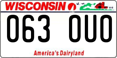 WI license plate 063OUO