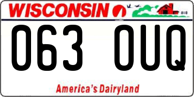 WI license plate 063OUQ