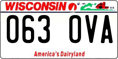 WI license plate 063OVA