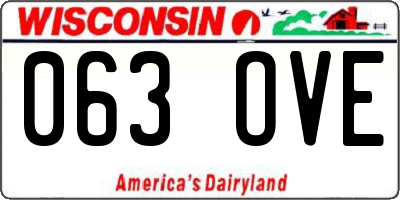 WI license plate 063OVE