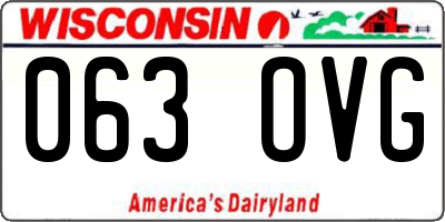 WI license plate 063OVG