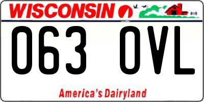 WI license plate 063OVL