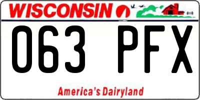 WI license plate 063PFX