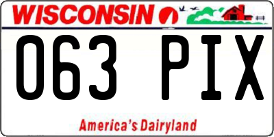 WI license plate 063PIX