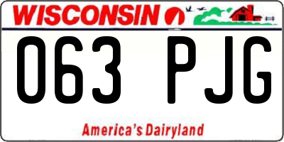 WI license plate 063PJG