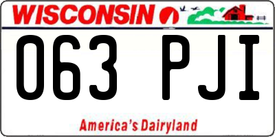 WI license plate 063PJI
