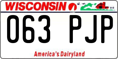 WI license plate 063PJP