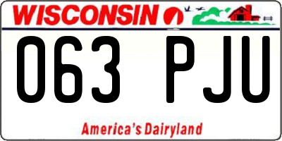 WI license plate 063PJU