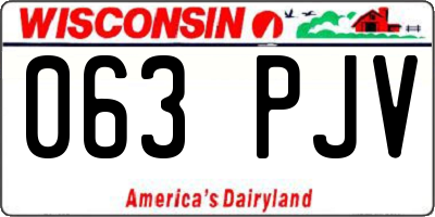 WI license plate 063PJV