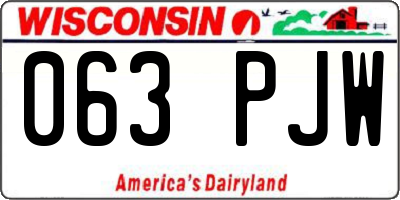 WI license plate 063PJW