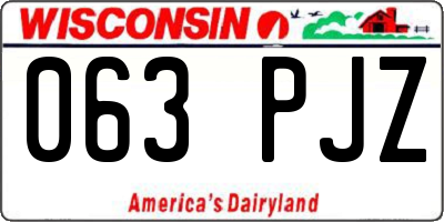 WI license plate 063PJZ