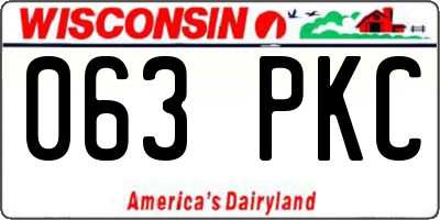 WI license plate 063PKC