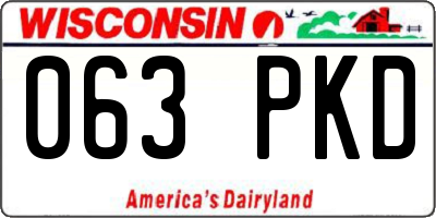 WI license plate 063PKD