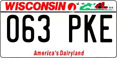 WI license plate 063PKE
