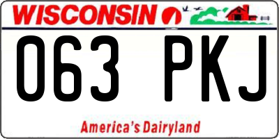 WI license plate 063PKJ