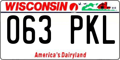 WI license plate 063PKL