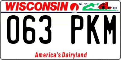 WI license plate 063PKM